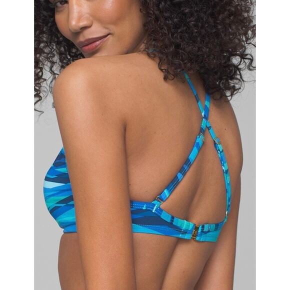 Bleu Rod Beattie Cool Waves Of Change High Neck Bikini Top 4 NWT - Picture 4 of 4